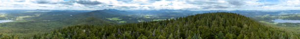 Panorama from Elmore Mountain Fire Tower From the Elmore Mountain fire tower, views of Lake Elmore, Mount Mansfield, Camel's Hump, and the surrounding Vermont coutryside are all around elmore stock pictures, royalty-free photos & images