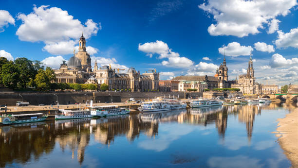 Panorama of Dresden, Germany Panorama of Dresden, Germany elbe river stock pictures, royalty-free photos & images