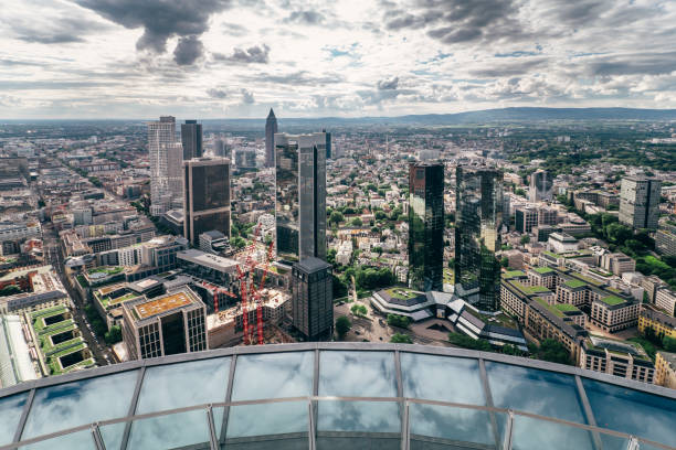 Panorama of Frankfurt am Main Skyline stock photo
