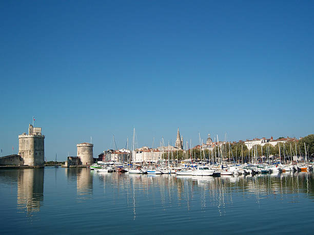 Panorama of harbour area in La Rochelle stock photo