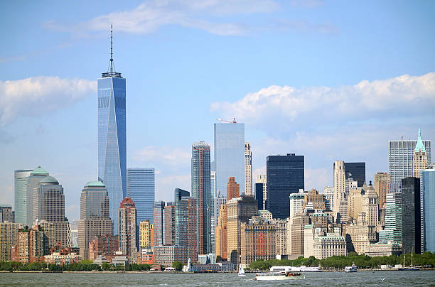 Panorama of lower Manhattan stock photo