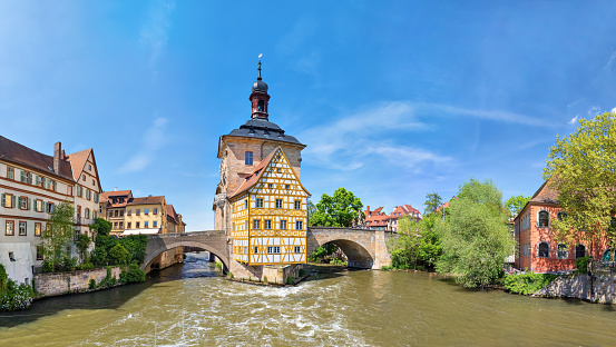 Panorama of Old Town Hall of Bamberg, Germany