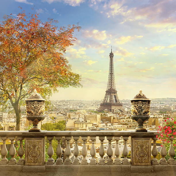 panorama de paris - paris eiffel photos et images de collection