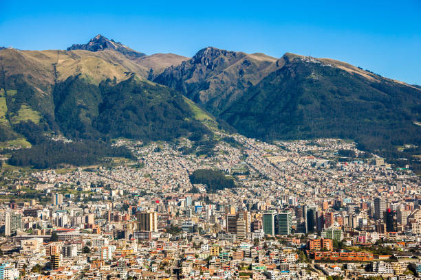 Panorama of Quito stock photo
