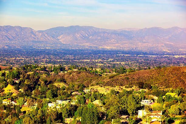 Panorama of San Fernando Valley Los Angeles California stock photo