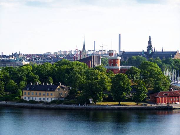 panorama över stockholms ö, sverige - summer stockholm bildbanksfoton och bilder