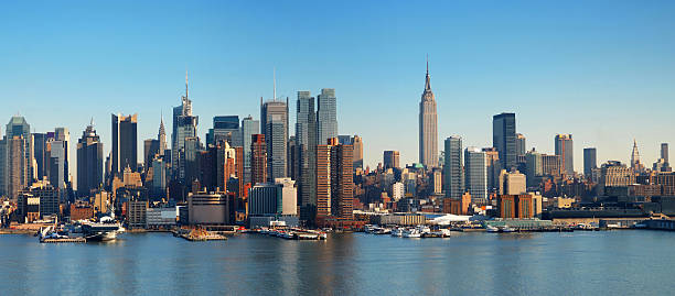 파노라마 뉴욕 맨해튼 스카이라인 - 미드타운 맨해튼 뉴스 사진 이미지