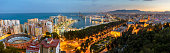 istock Panorama view of port and centre of Malaga City at dusk, Andalucía, Spain 1161003566