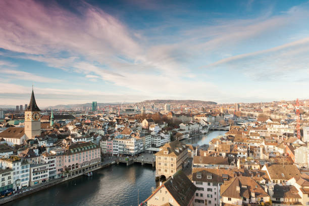 Panorama View of Zurich, Switzerland Panoramic view of Zurich, Switzerland zurich stock pictures, royalty-free photos & images