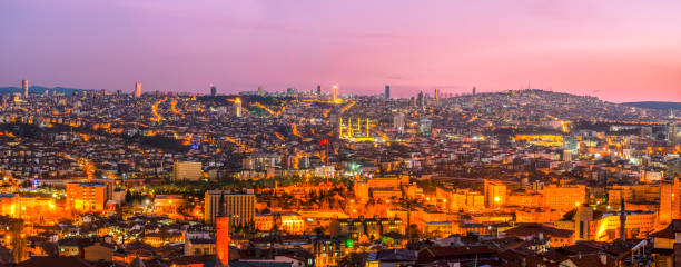 Panoramic Ankara view with Kocatepe Mosque and Atakule Panoramic Ankara view with Kocatepe Mosque and Atakule ankara turkey stock pictures, royalty-free photos & images