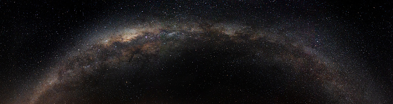Panoramic capture of the milky way. Image produced by joining several images.