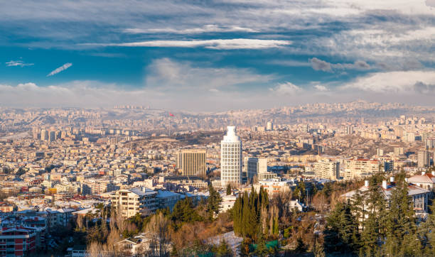 Panoramic view of Ankara city in winter time Ankara, Turkey-January 18 2020: Panoramic view of Ankara city in winter time ankara turkey stock pictures, royalty-free photos & images