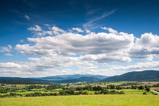 Panoramic view of Bieszczady, Poland Panoramic view of Bieszczady mountains, Poland bieszczady mountains stock pictures, royalty-free photos & images