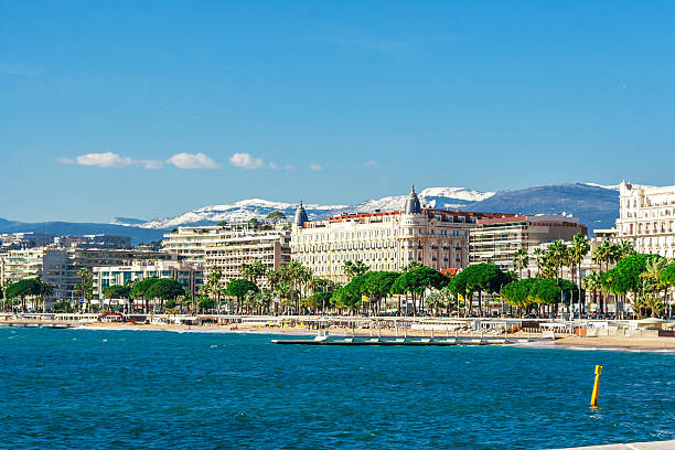 panoramic view of cannes, france. - cannes stok fotoğraflar ve resimler