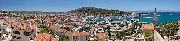 Panoramic view of Cesme, Turkey stock photo