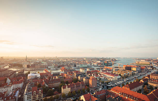 파노라마처럼 펼쳐지는 코펜하겐, 덴마크 - copenhagen 뉴스 사진 이미지
