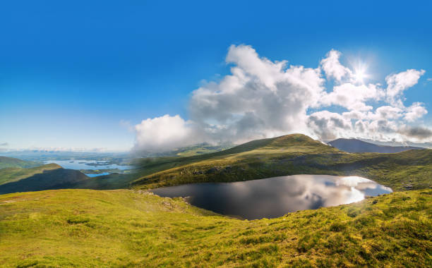 Photo of Panoramic view of Devils Punch Bowl lake on Mount Mangerton in the morning