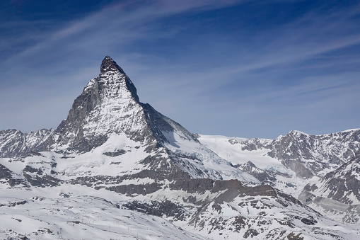 Panoramic  View of Matterhorn with blue sky ,Switzerland