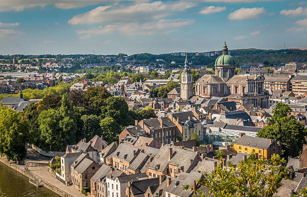 Panoramic view of Namur stock photo