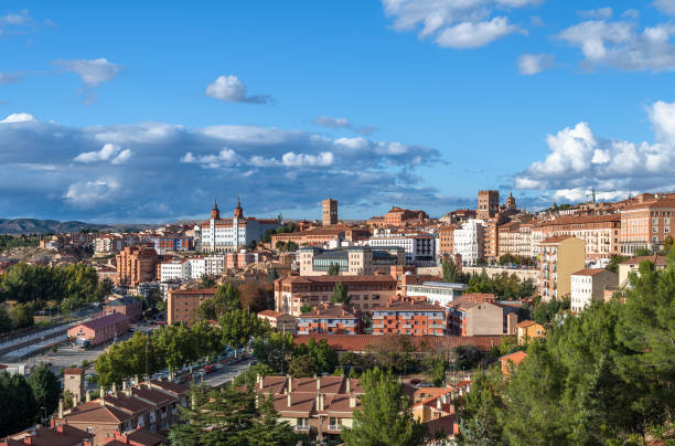 Panoramic view of Teruel, a city in Aragon, Spain stock photo