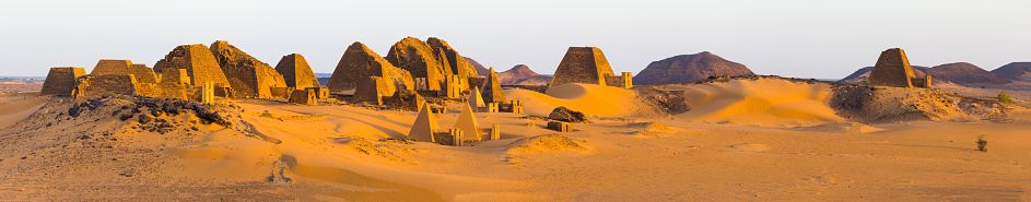 Pyramids of Meroe in the Sahara desert