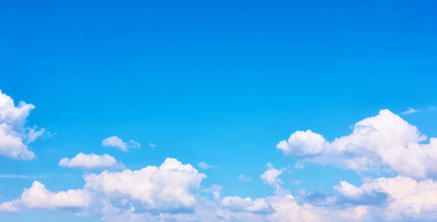 Panoramic view of the sky with clouds stock photo