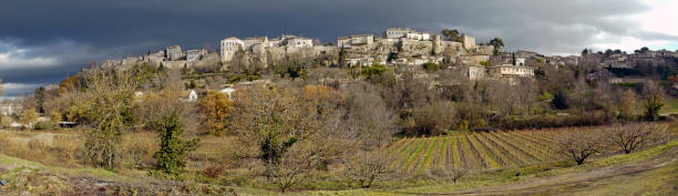 Panoramic view of the skyline of the town stock photo