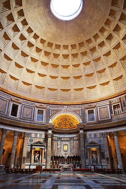 Pantheon in Rome - interior without people stock photo