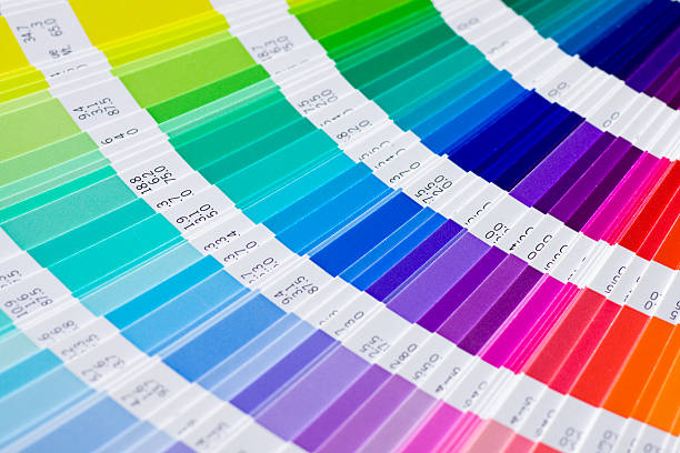 Pantone open Pantone sample colors catalogue printing plant stock pictures, royalty-free photos & images
