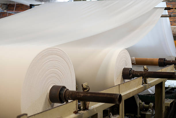 Paper and pulp mill stock photo
