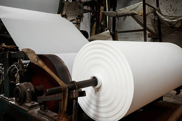 Paper and pulp mill stock photo