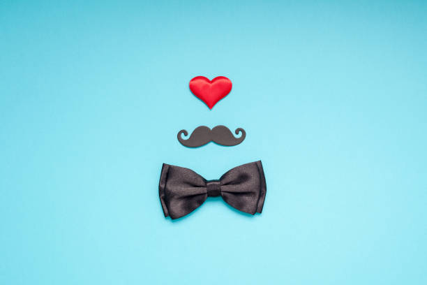 Paper moustaches for men fathers dad concept stock photo