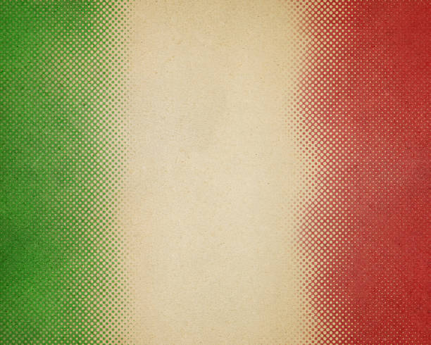 paper with green and red halftone stock photo