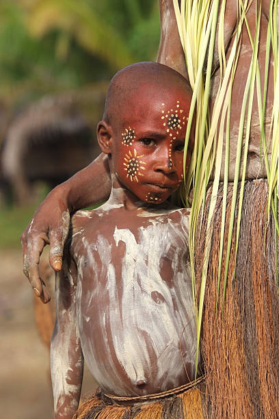 Papua New Guinea child stock photo