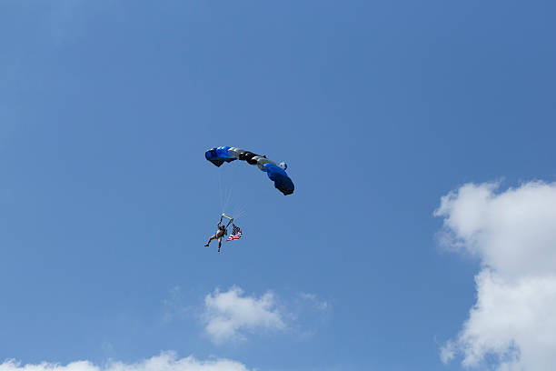 Parachuter at Flying Circus Aerodome, Beagleton Virginia stock photo