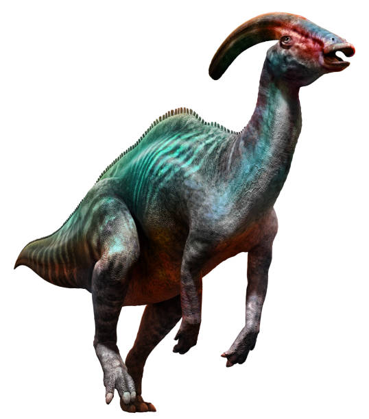 Parasaurolophus from the Cretaceous era 3D illustration stock photo
