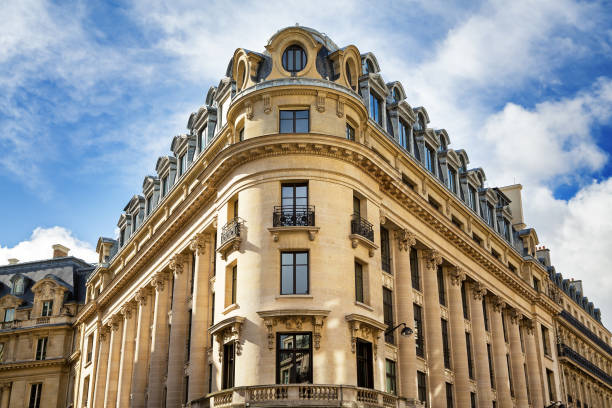 architecture de paris - immeuble paris photos et images de collection