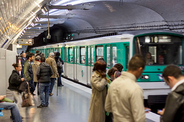 Paris Metro station Mirabeau stock photo