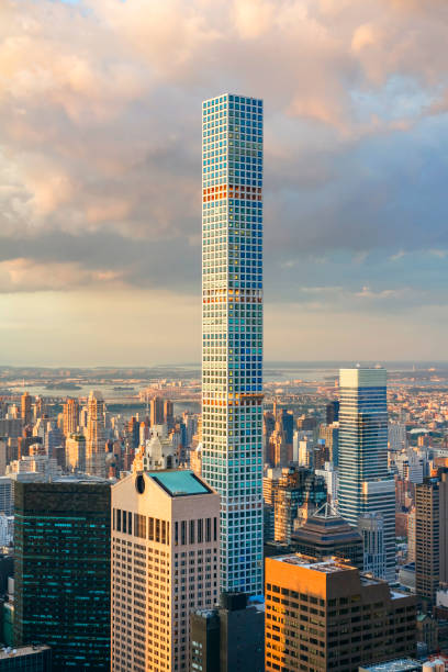 432 Park Avenue on New York City, the tallest residential building in the world Aerial view of 432 Park Avenue construction, the tallest residential building in the world, in New york City avenue stock pictures, royalty-free photos & images