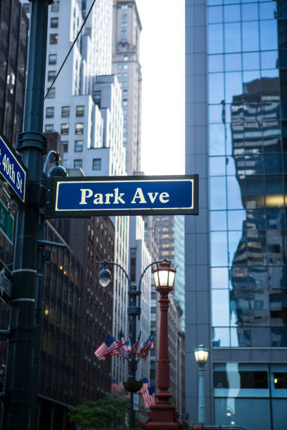 Park Avenue., street sign, New York, USA stock photo