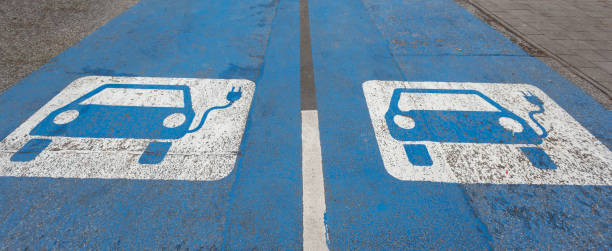 Parking for an electric car stock photo