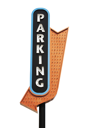 a parking sign isolated on white.