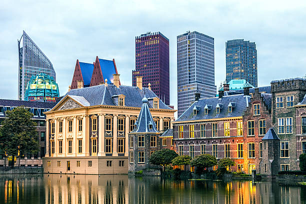 Parliament buildings in The Hague stock photo