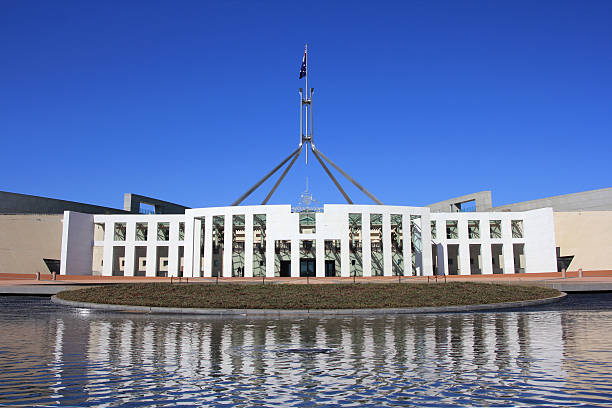 Parliament House in Canberra stock photo