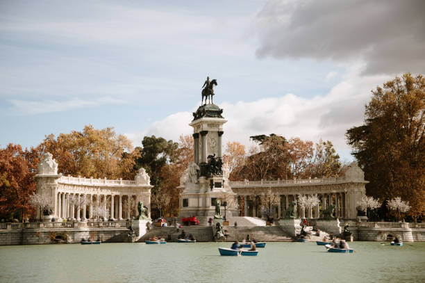 Parque del Retiro in Madrid stock photo