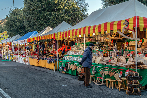 Part of traditional Christmas fair at Bergamo, Italy