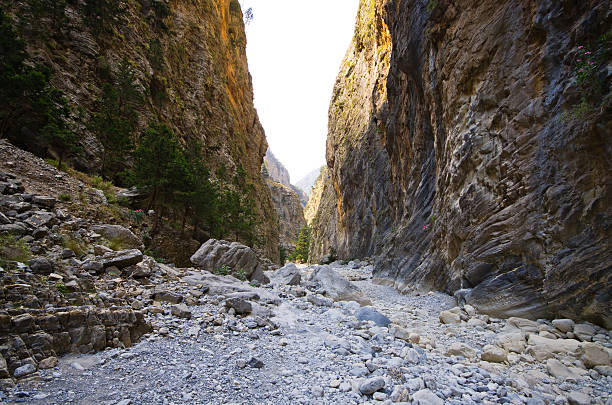 Passage of Samaria Gorge, Crete, Greece stock photo
