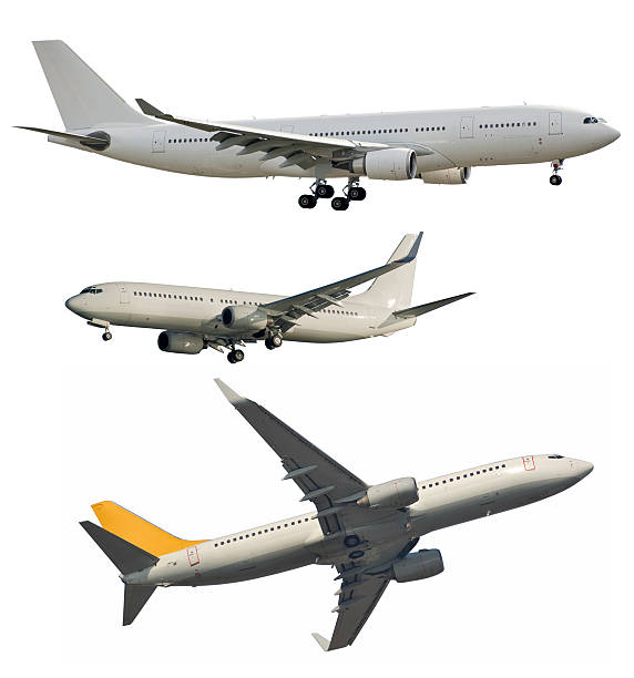 Passenger jets isolated on white stock photo