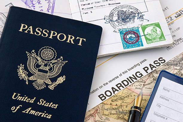 Passport and Boarding Pass stock photo