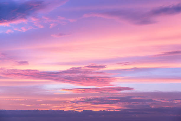 Pastel color sky with soft cloud during sunset time